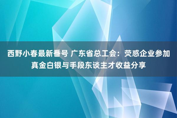 西野小春最新番号 广东省总工会：荧惑企业参加真金白银与手段东谈主才收益分享