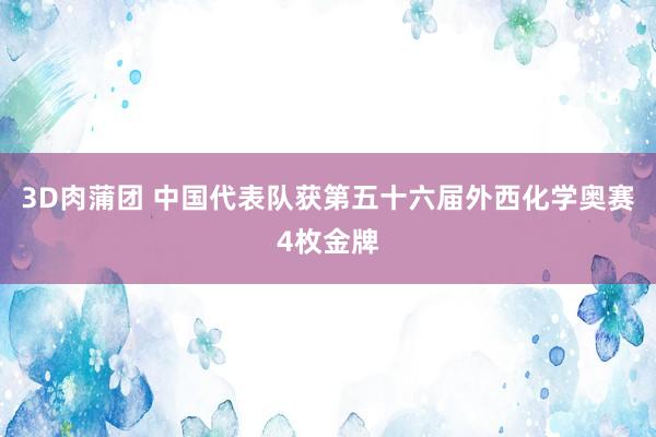 3D肉蒲团 中国代表队获第五十六届外西化学奥赛4枚金牌