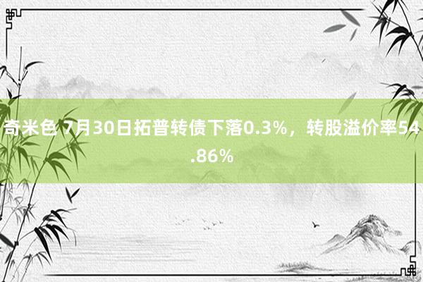 奇米色 7月30日拓普转债下落0.3%，转股溢价率54.86%